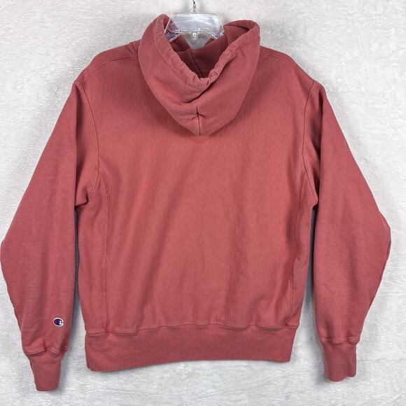 VTG Y2K Champion Reverse Weave Hoodie Men M Pink Embroidered Pullover Sweatshirt - Picture 3 of 9